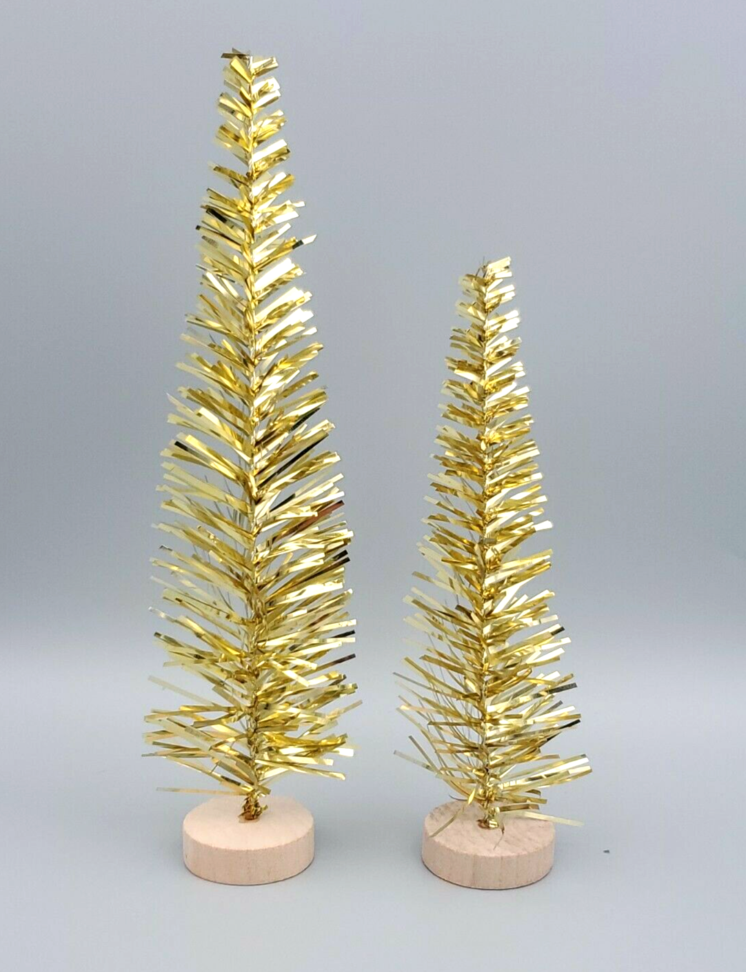 2 Playground - 8pc Tinsel Trees - Gold, Green, Silver & White Bullseye's 8 Pack