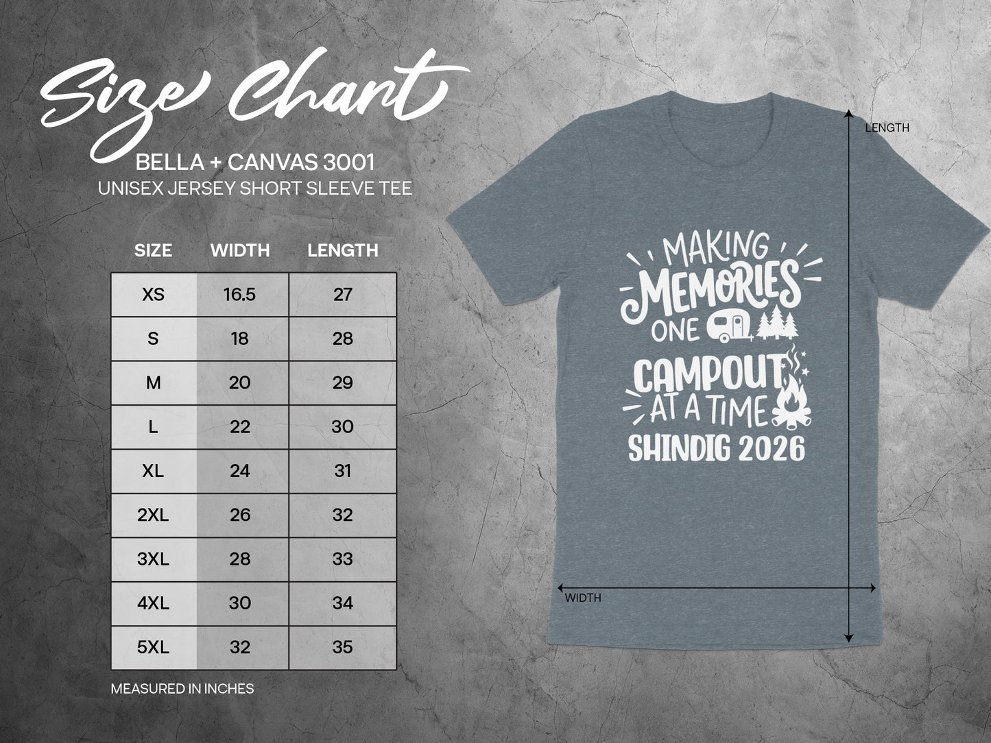 Making Memories One Campout Shindig 2026 Tee Shirt