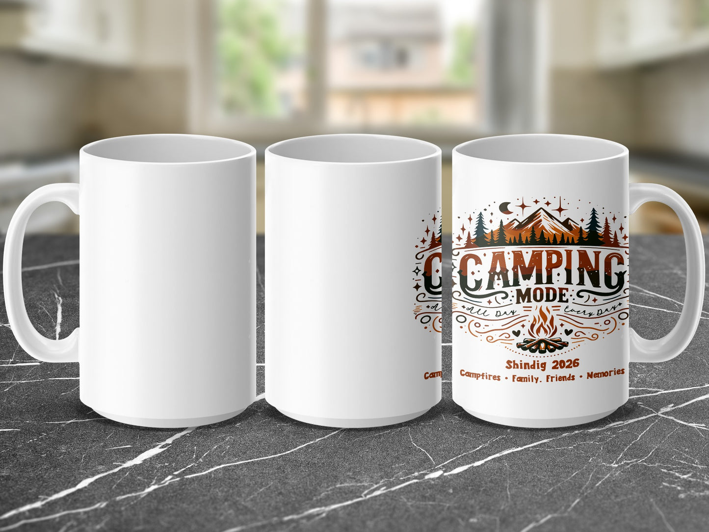 Camping Mode Shindig 2026 Campfire Friends Memories Mug
