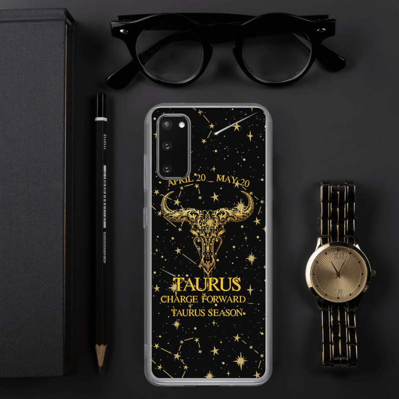 Taurus Zodiac Samsung Case - April 20 May 20 - Celestial Bull Phone Case - Astrology Gift
