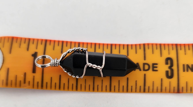 Black Obsidian Crystal Point Pendant Necklace