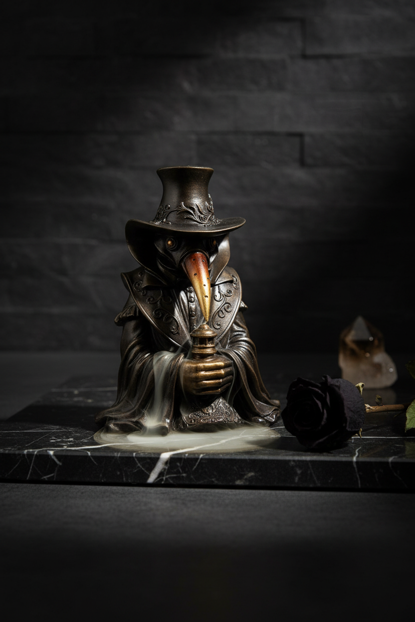Plague Doctor Backflow Incense Burner display