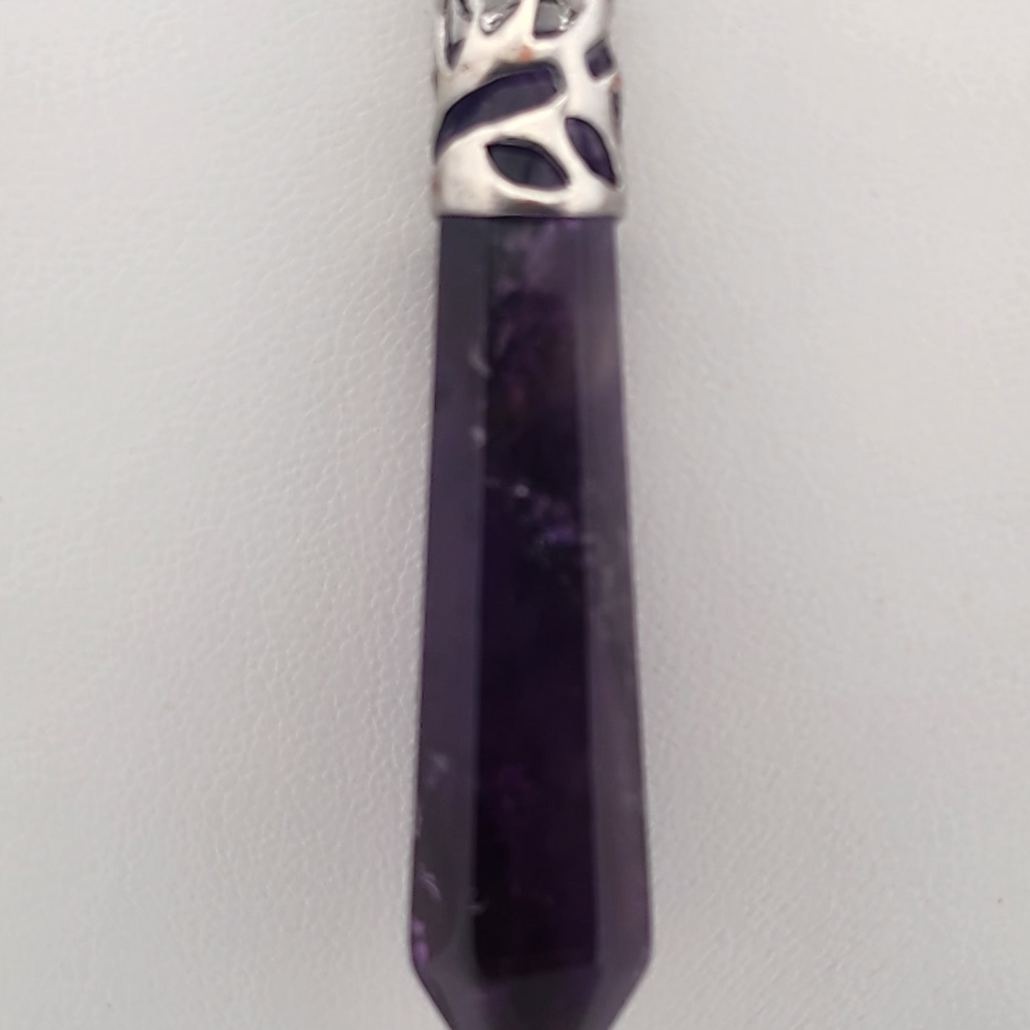 Amethyst Polished Crystal Point Pendant Necklace
