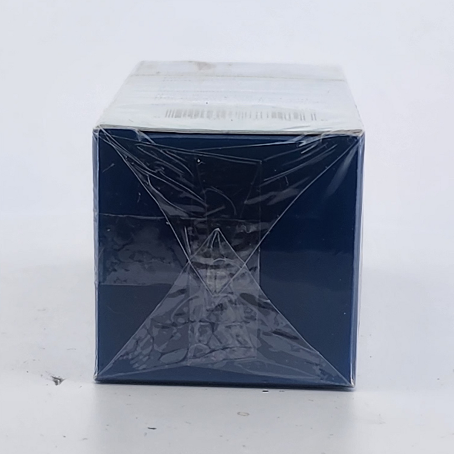 Blue box with a spider web design on a white background
