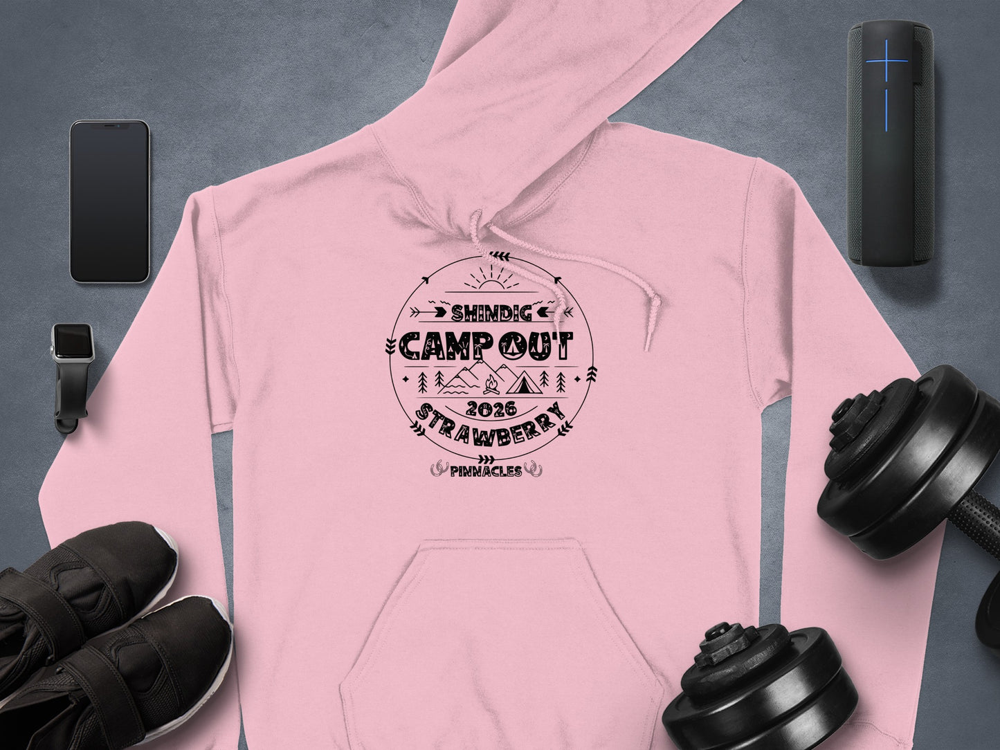 Shindig Campout 2023 Strawberry Hoodie for Outdoor Adventures