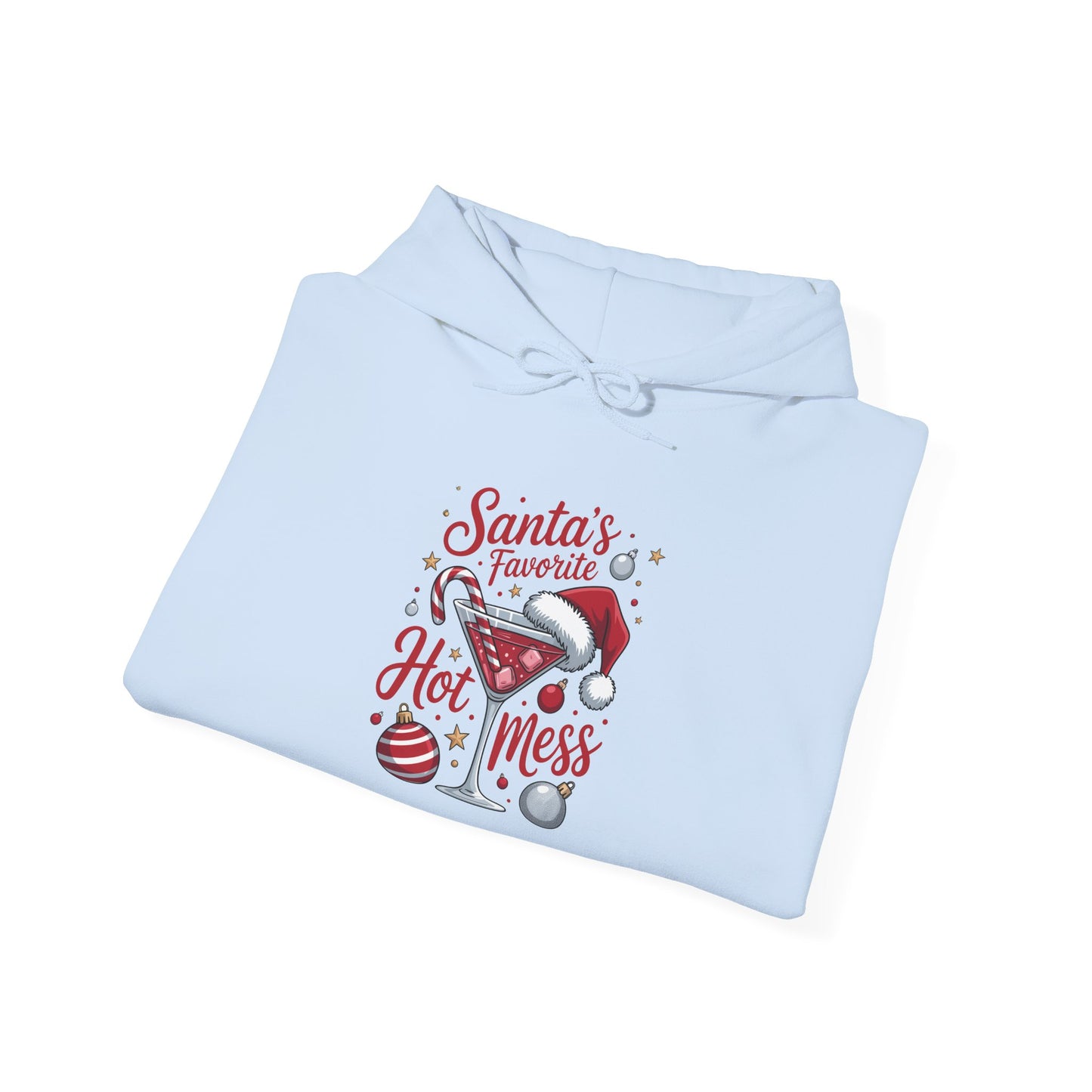 Santa's Favorite Hot Mess Christmas Hoodie - Funny Holiday Sweatshirt - Unisex Gift