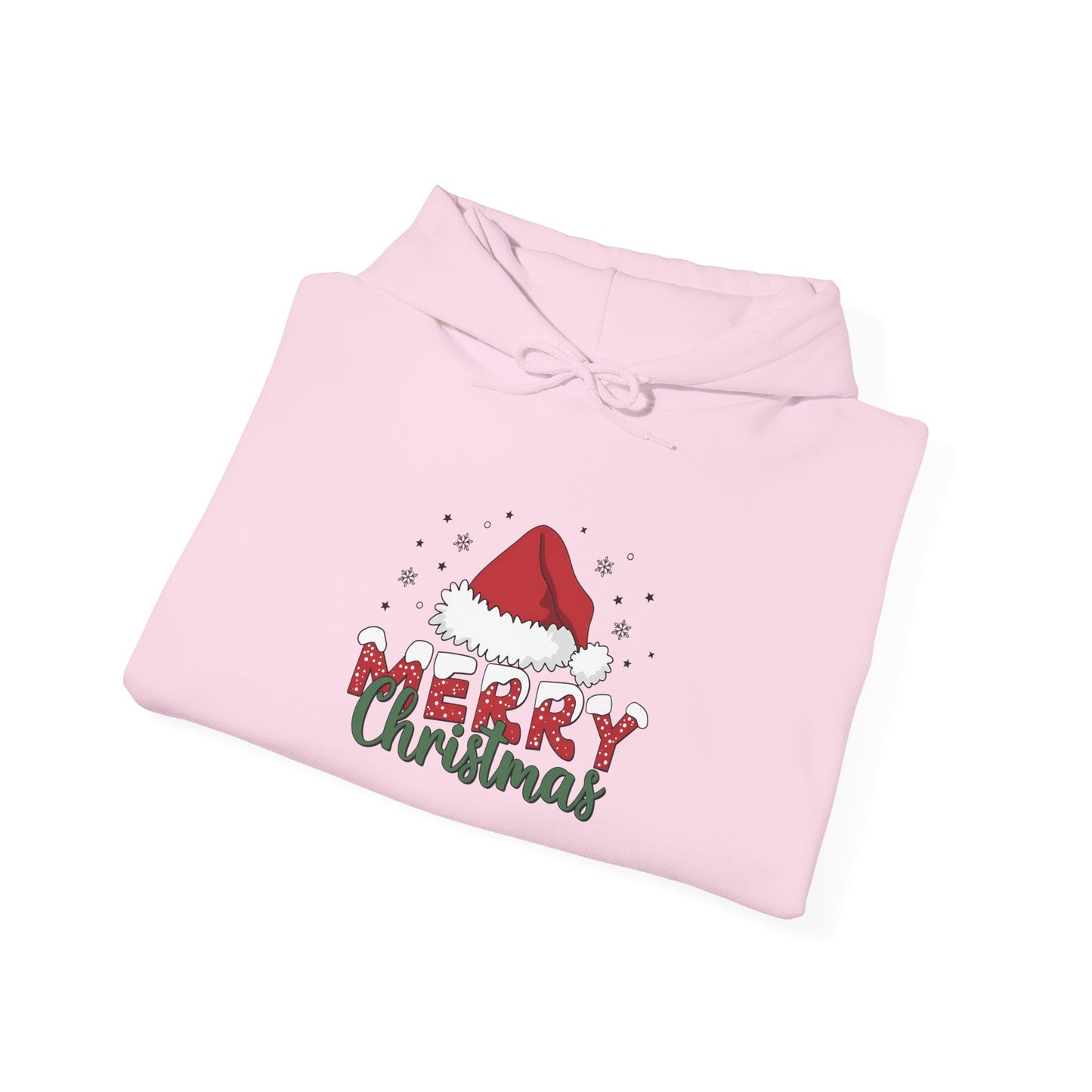 Embroidered Christmas Hoodie "Merry Christmas" Santa Hat Holiday Sweatshirt