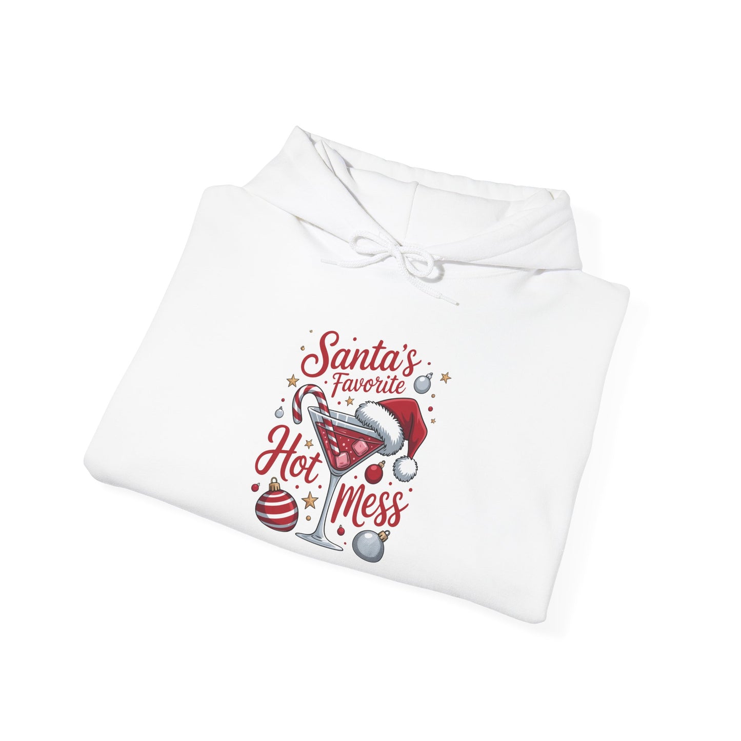 Santa's Favorite Hot Mess Christmas Hoodie - Funny Holiday Sweatshirt - Unisex Gift