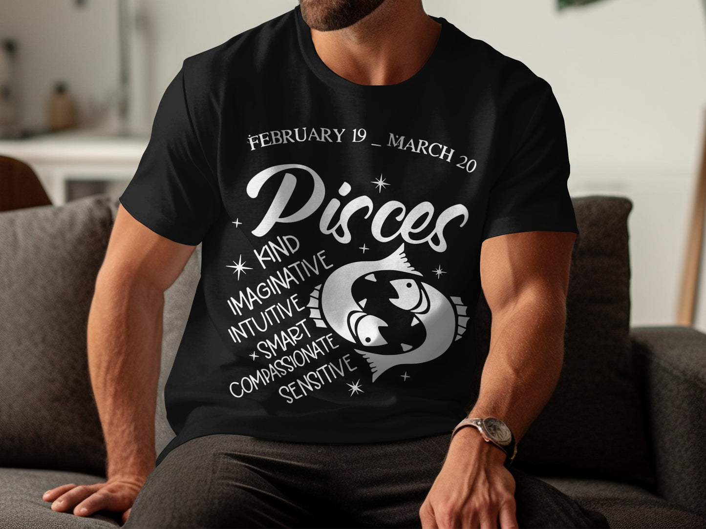 Pisces Zodiac Sign Traits Graphic Tee Shirt