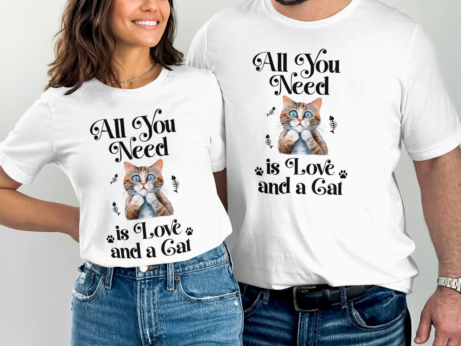 All You Need is Love and a Cat Graphic T-shirt