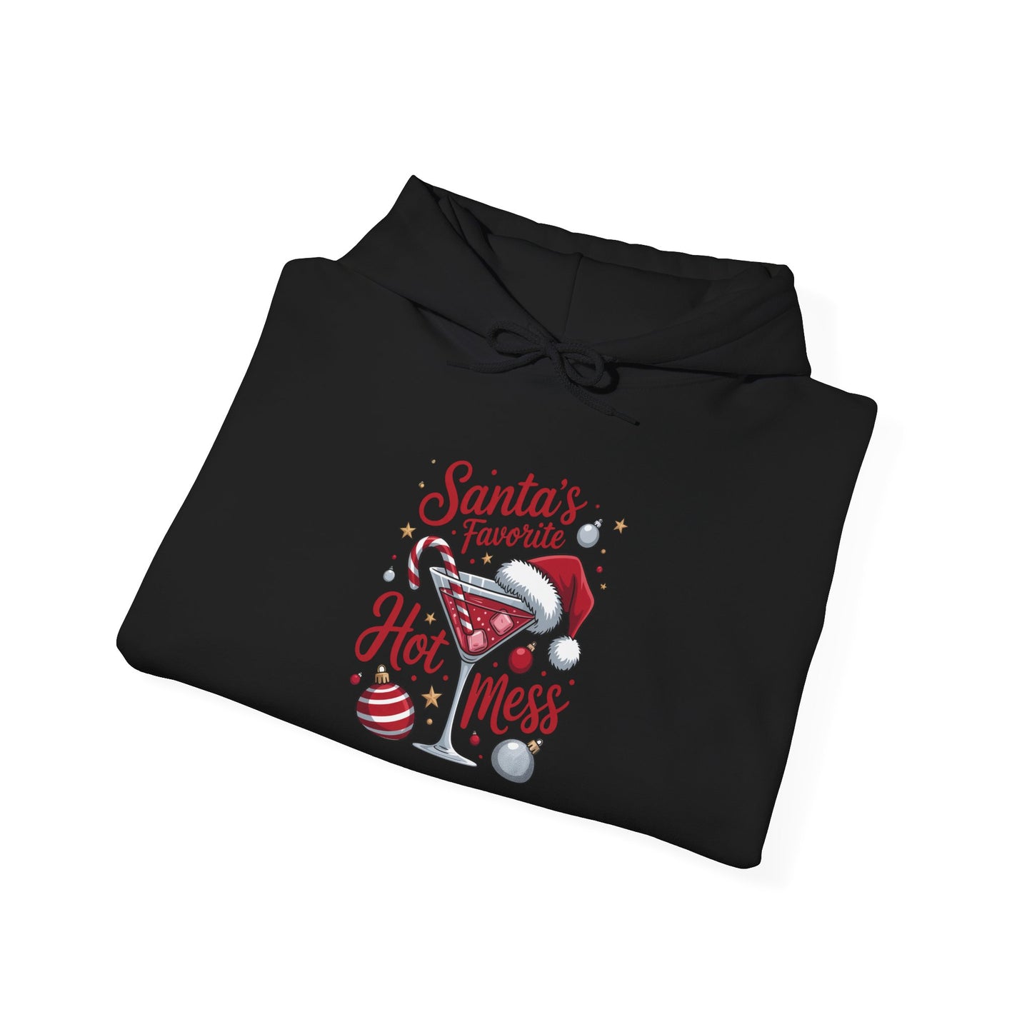 Santa's Favorite Hot Mess Christmas Hoodie - Funny Holiday Sweatshirt - Unisex Gift