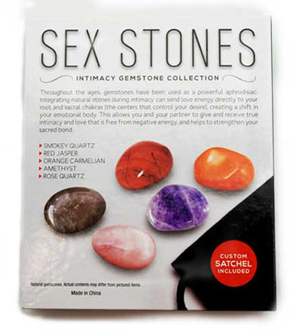 Sex Stones Intimacy Gemstone Collection with 5 healing crystals and velvet pouch