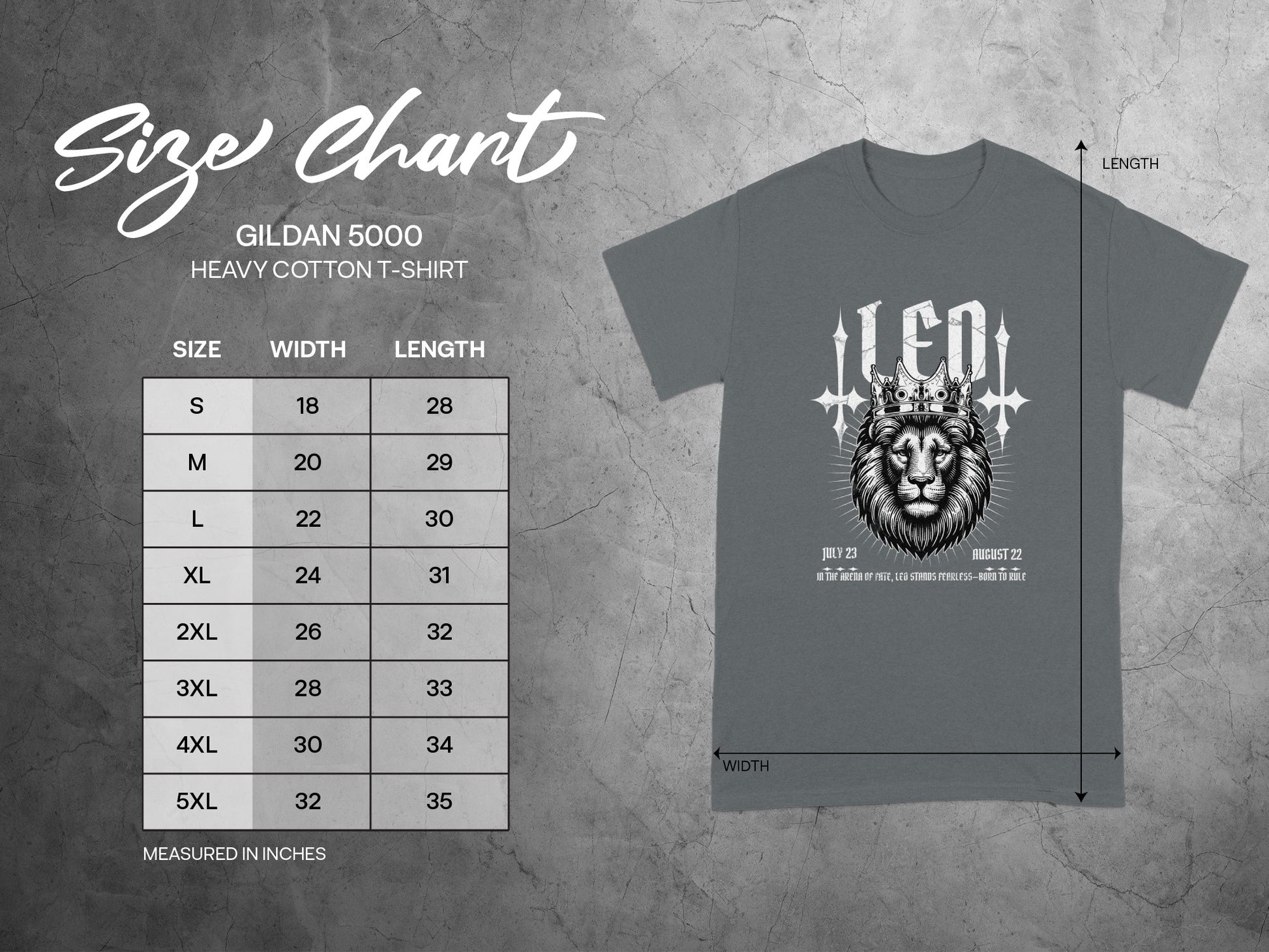 LEO Lion Crown Zodiac July 23 August 22 Gildan 5000 product type