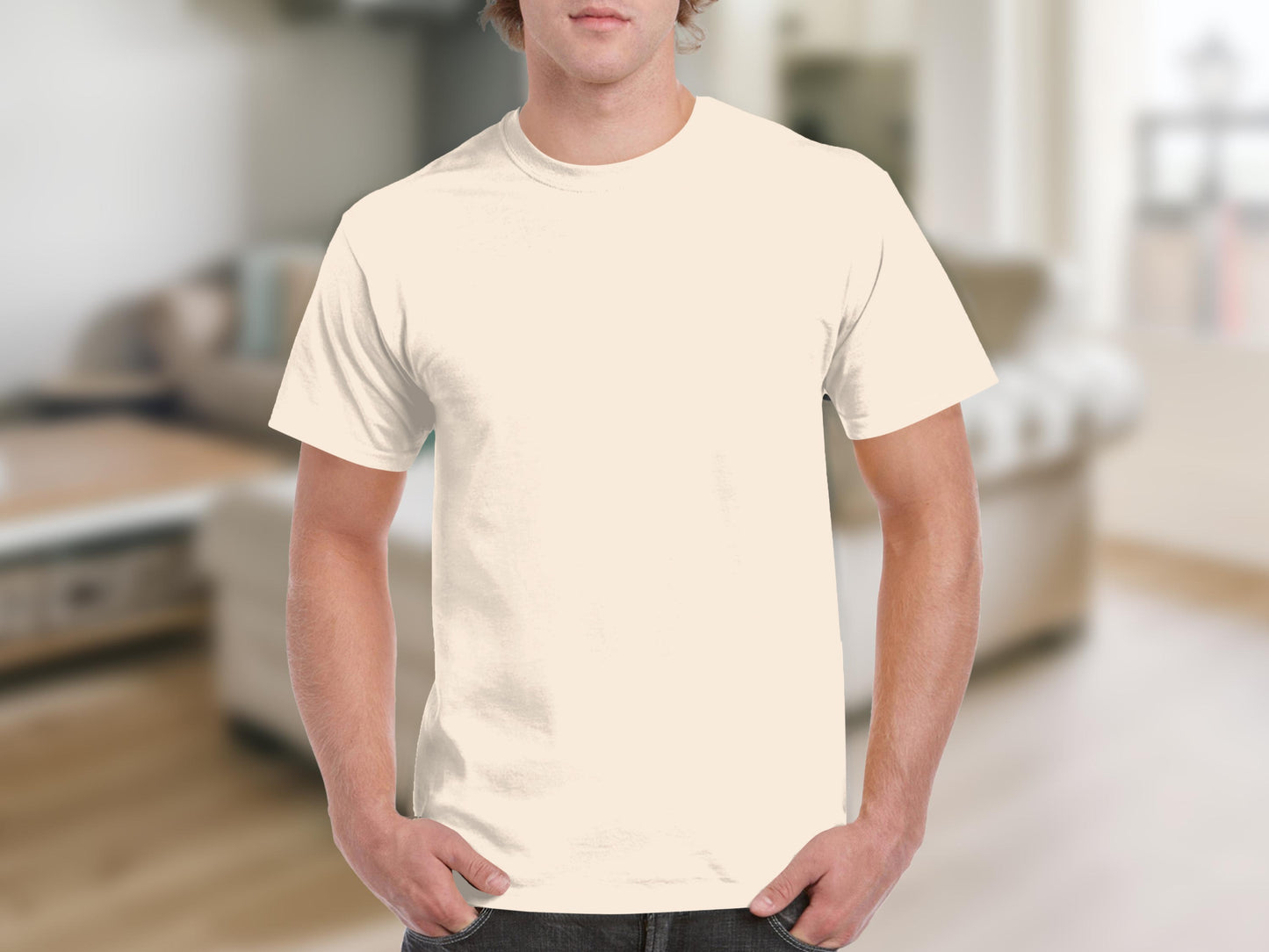Cream Plain Crewneck Short Sleeve Tee product type