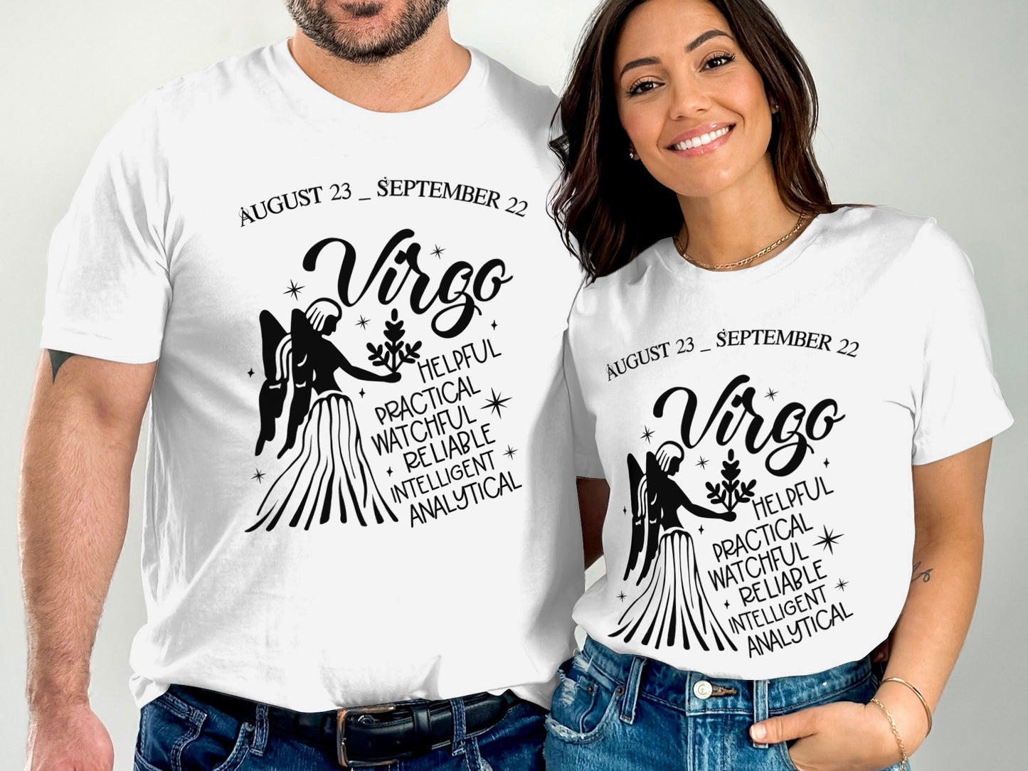 Virgo Zodiac Sign Graphic Casual Short Sleeve T-Shirt