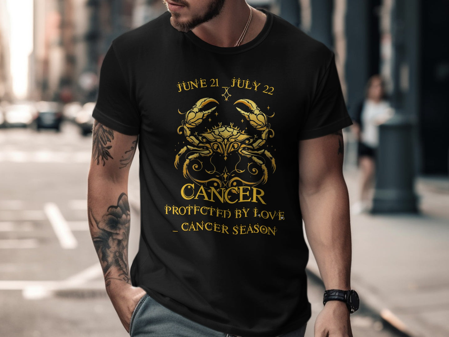 June 21 July 22 Cancer Protected by Love Cancer Season Shirt