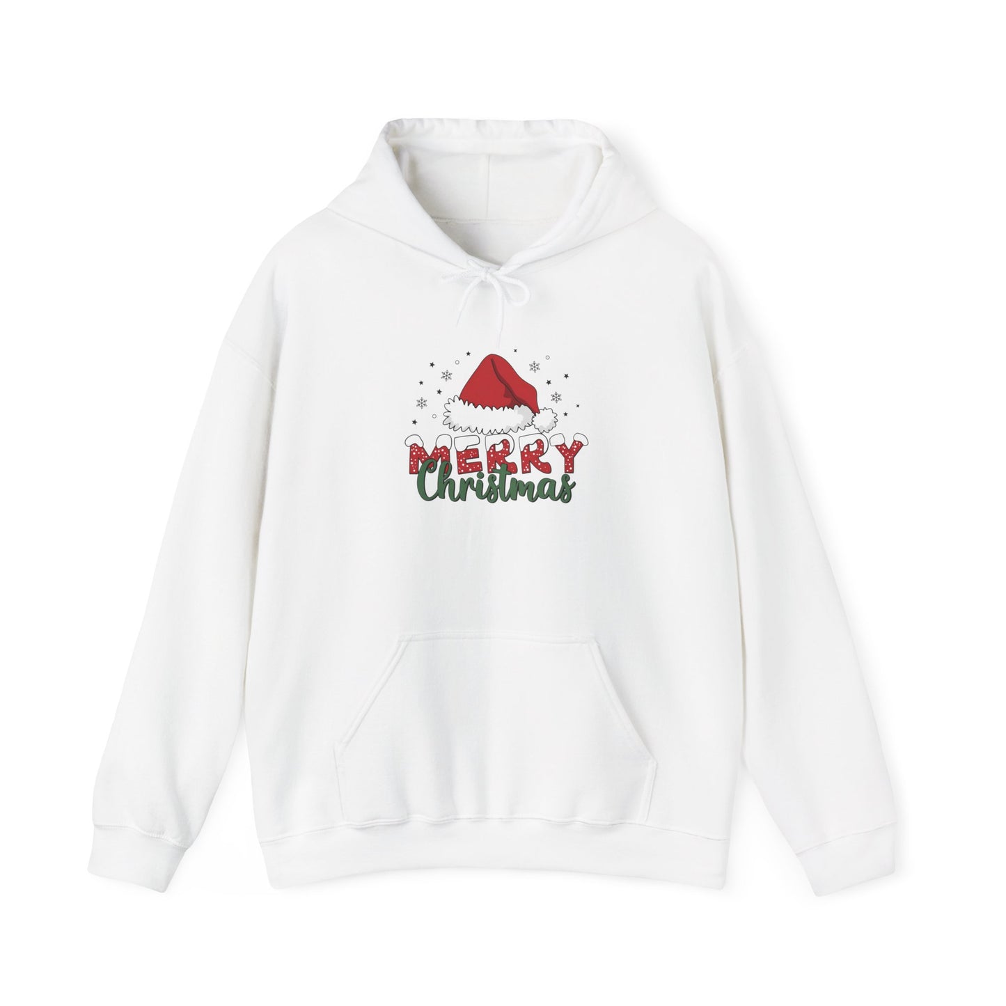 Embroidered Christmas Hoodie "Merry Christmas" Santa Hat Holiday Sweatshirt