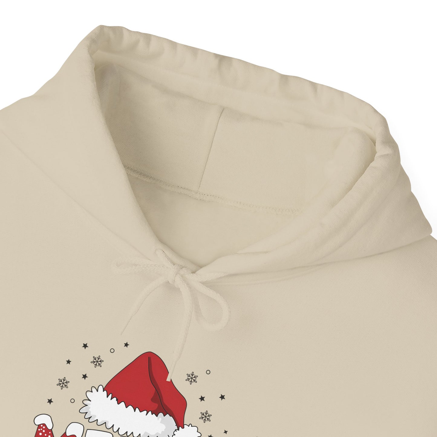 Embroidered Christmas Hoodie "Merry Christmas" Santa Hat Holiday Sweatshirt