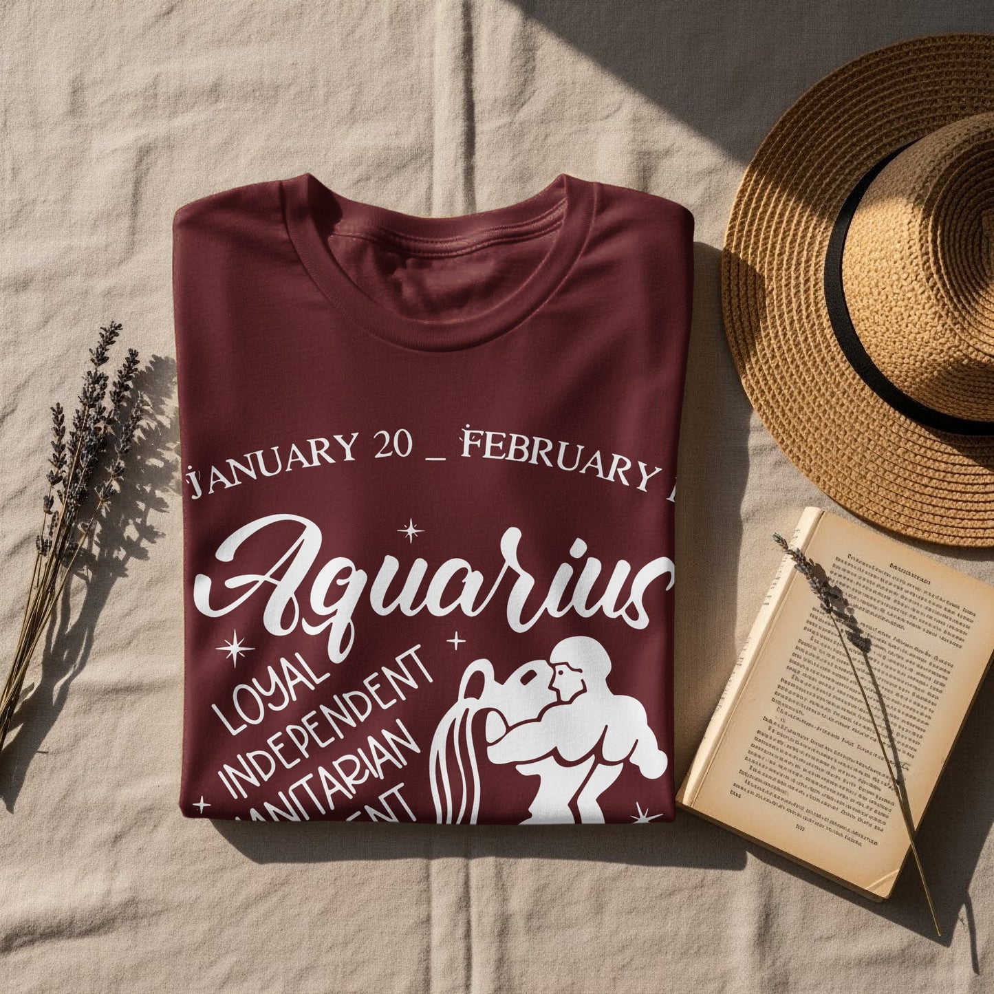 Aquarius Zodiac Sign Graphic Tee for Astrology Lovers
