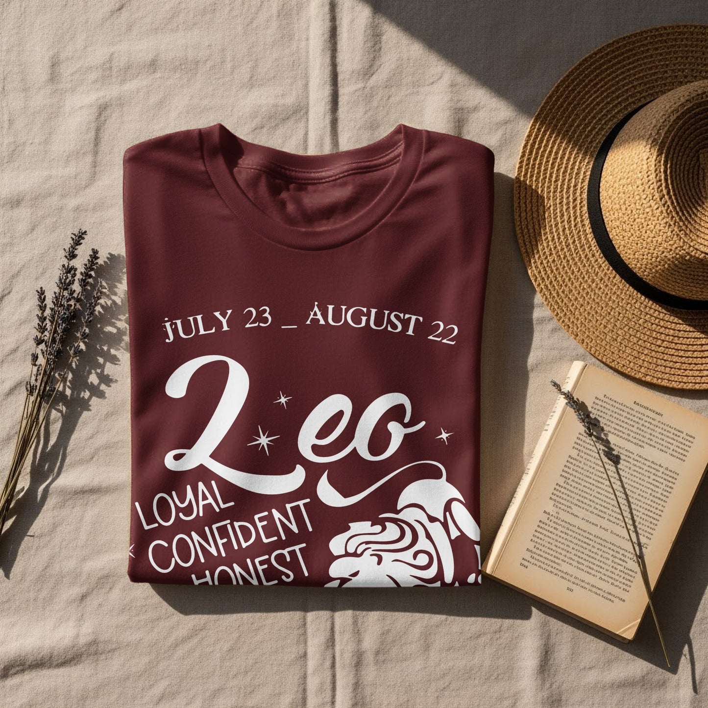 Leo Zodiac Sign T-Shirt for July 23 to August 22 Birthdays