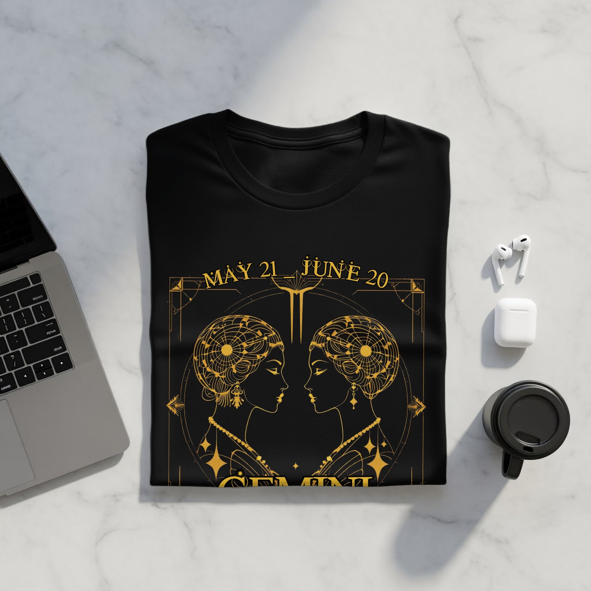 May 21 June 20 Gemini Zodiac Sign Design T-Shirt
