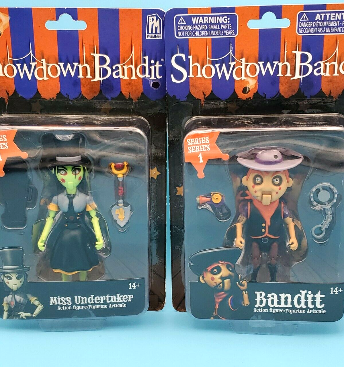  Series 1 Lot x2 Showdown Bandit Action Figures Grieves Miss Undertaker & Bandit