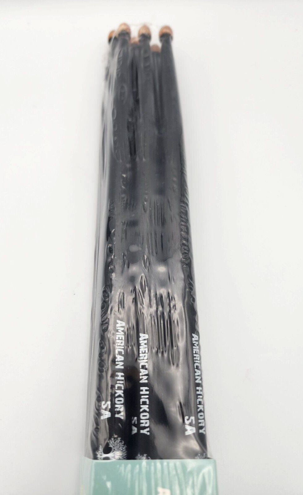 American Hickory Yellow Drumsticks Bluefire 5A Sealed Set (6) Acorn Tip Black