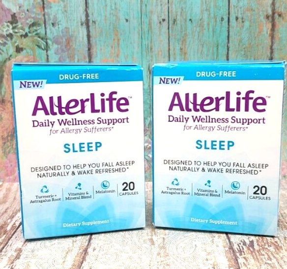 2X Allerlife Daily Wellness Support SLEEP for Allergy Sufferers 20 Capsules New