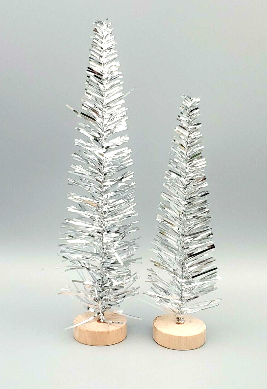 2 Playground - 8pc Tinsel Trees - Gold, Green, Silver & White  Bullseye's 8 Pack