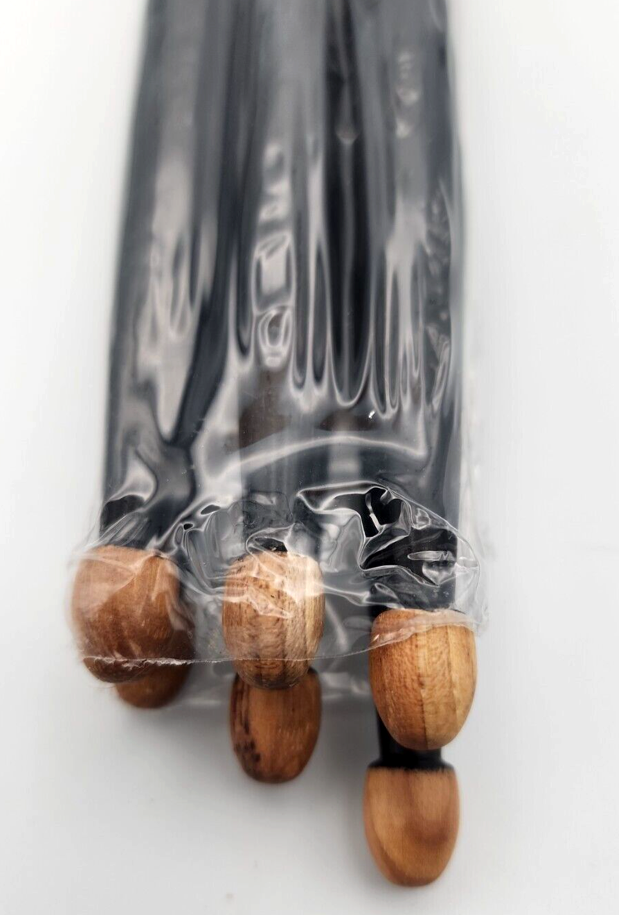 American Hickory Yellow Drumsticks Bluefire 5A Sealed Set (6) Acorn Tip Black