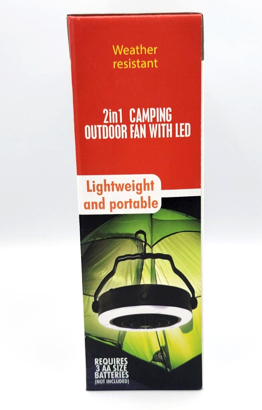 2 in 1 Portable Battery Powered Camping Outdoor Fan With LED Light
