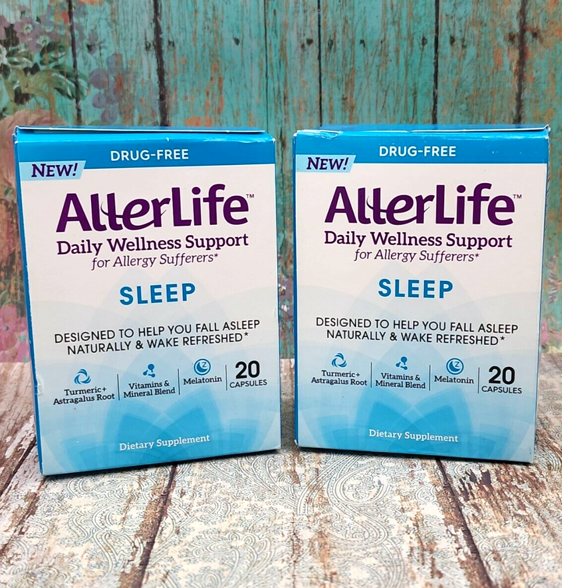 2X Allerlife Daily Wellness Support SLEEP for Allergy Sufferers 20 Capsules New