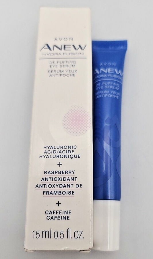Anew Hydra Fusion Avon .5 fl. oz. Raspberry De-Puffing Eye Serum Hyaluronic New