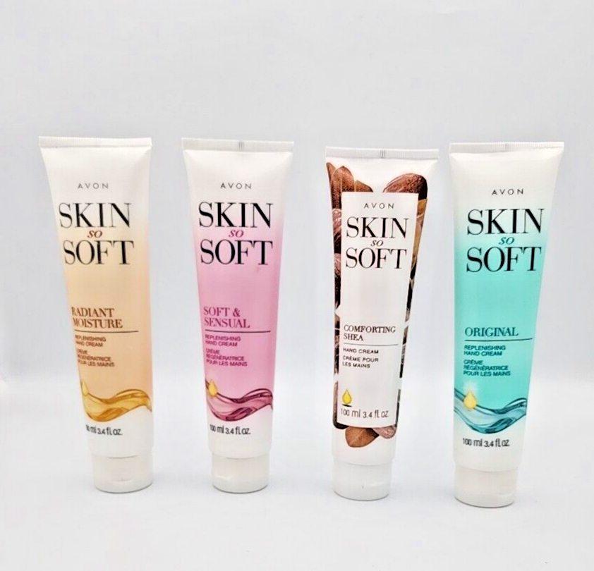 4 Avon Skin So Soft Trio Hand Creams 1 ORIGINAL  3.4oz New Fresh!