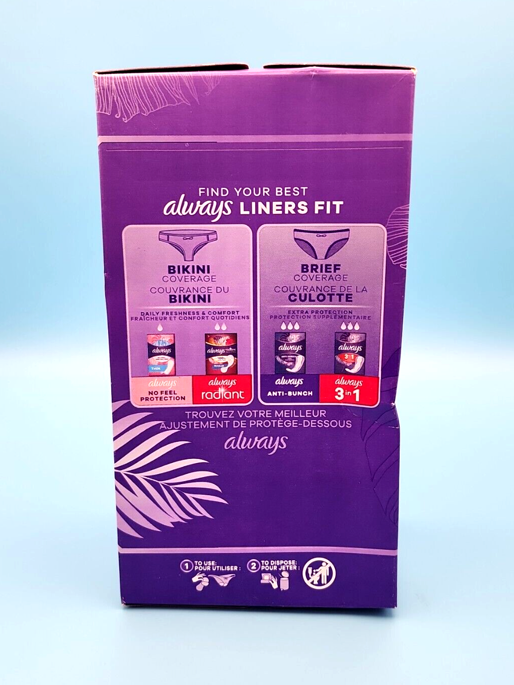 3x Always Anti-Bunch Xtra Protection Daily Liners Long Unscented Comfort 120 ct
