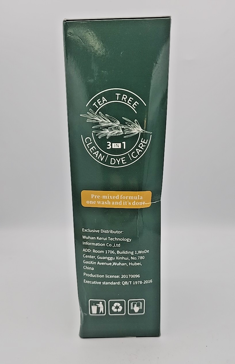 3 in 1 Hair Dye Shampoo 500ml Instant Color Natural Tea Tree Formula Exp 3/2027