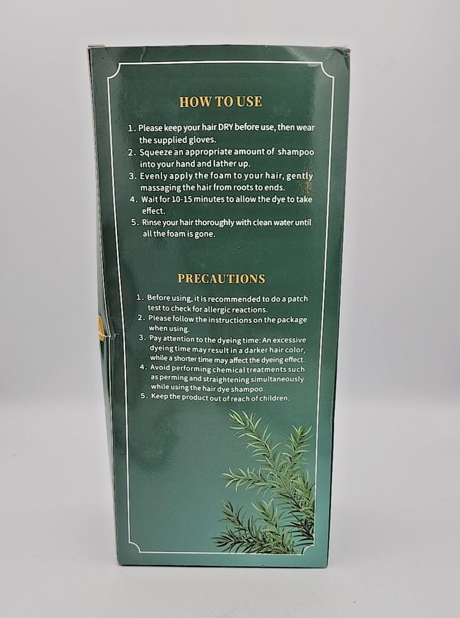 3 in 1 Hair Dye Shampoo 500ml Instant Color Natural Tea Tree Formula Exp 3/2027