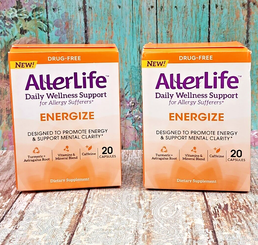 AllerLife Daily Allergy Support 40 Caps 2 Pack Energize Formula