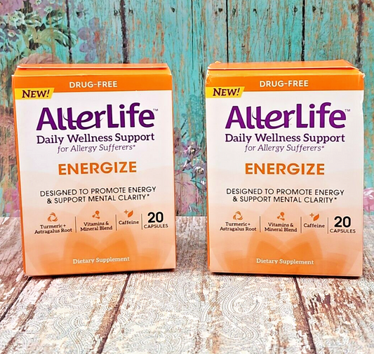 AllerLife Daily Allergy Support 40 Caps 2 Pack Energize Formula