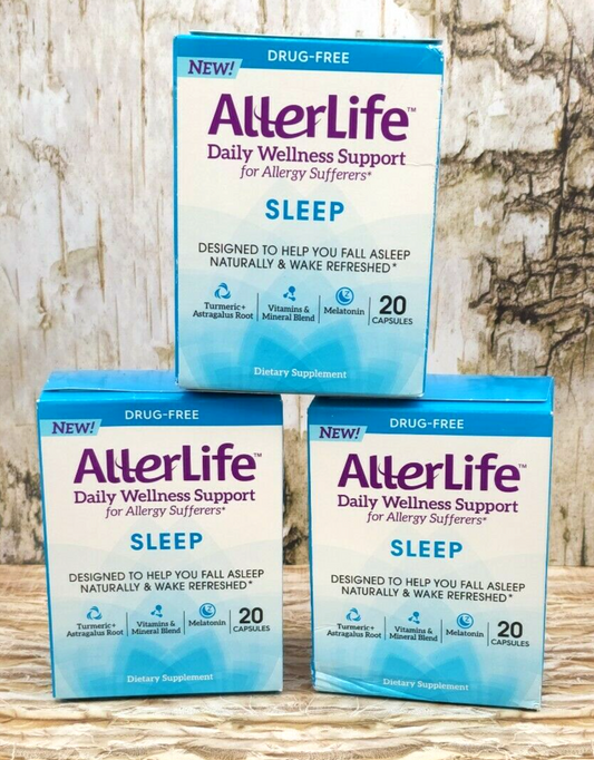 3X Allerlife Daily Wellness Support SLEEP for Allergy Sufferers 20 Capsules New