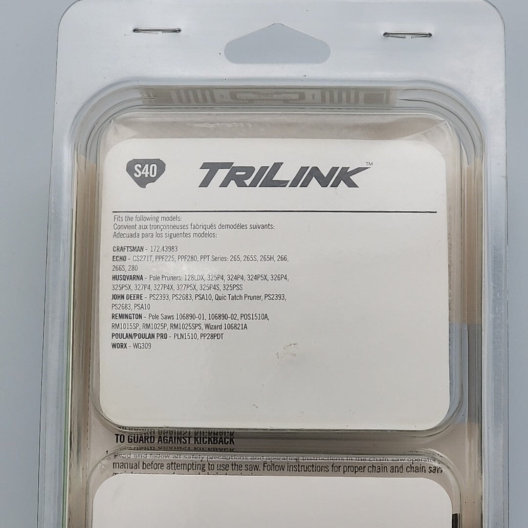 2 TRILINK SAW CHAIN 10 INCH LOW KICKBACK 40 DRIVE LINKS POULAN ECHO HUSQVARNA