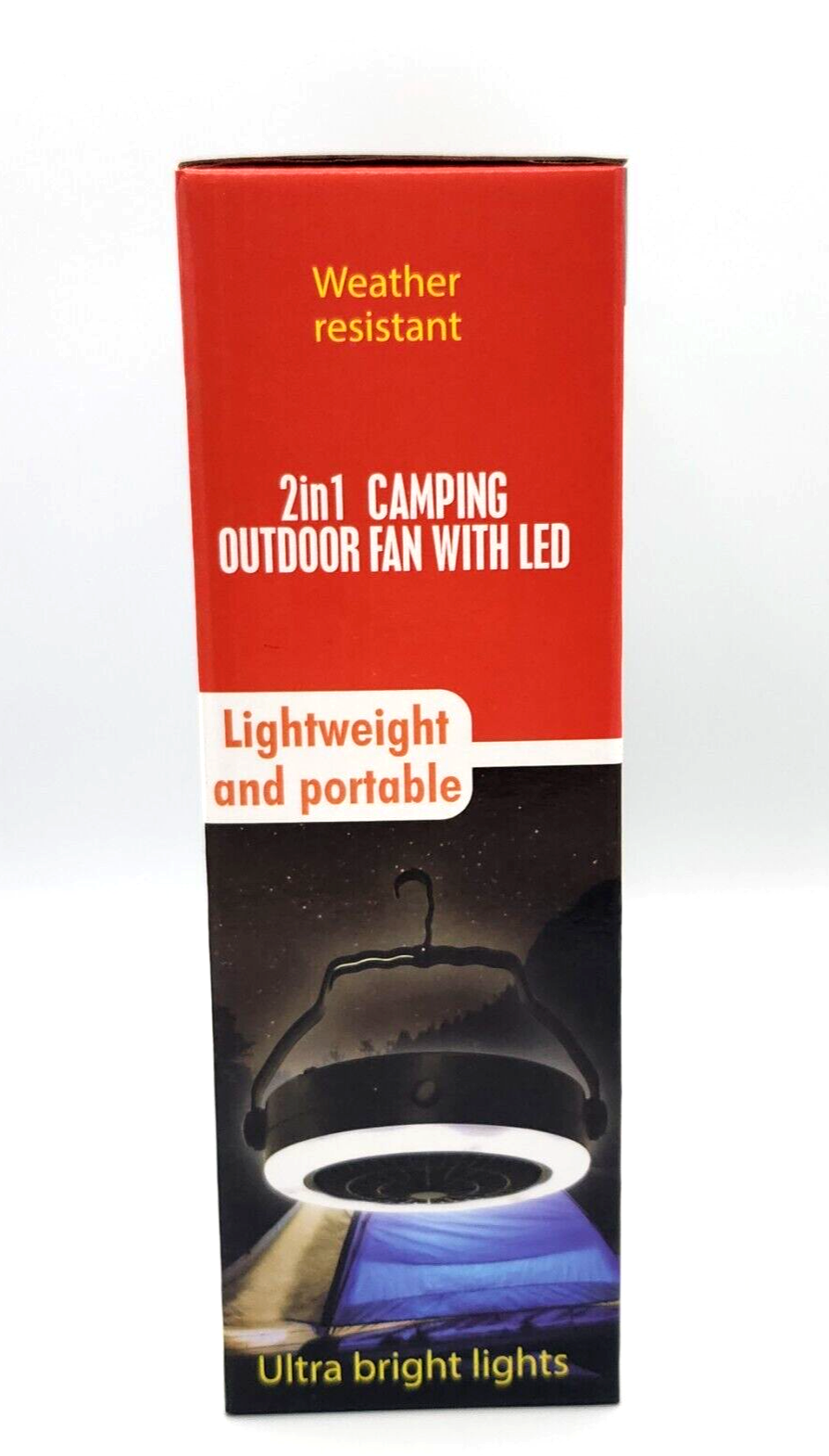 2 in 1 Portable Battery Powered Camping Outdoor Fan With LED Light