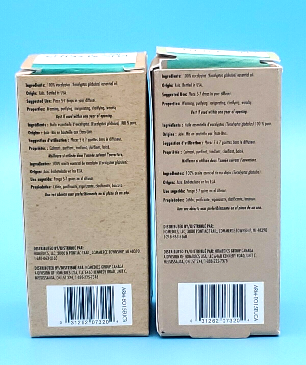 2x Ellia Eucalyptus Essential Oils 100% Pure Therapeutic Grade, Homedics