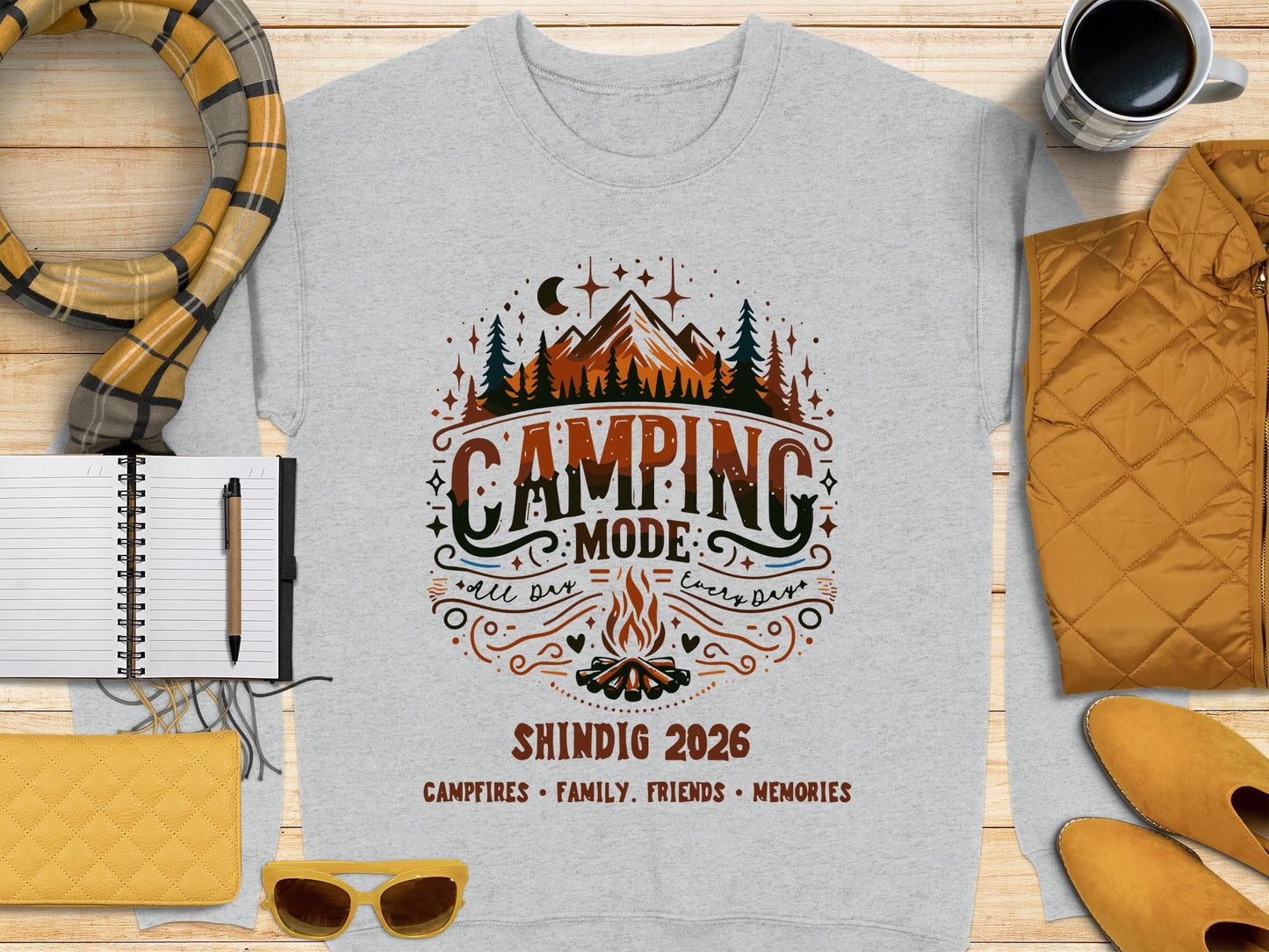 Camping Mode Shindig 2026 Campfires Family Friends Shirt