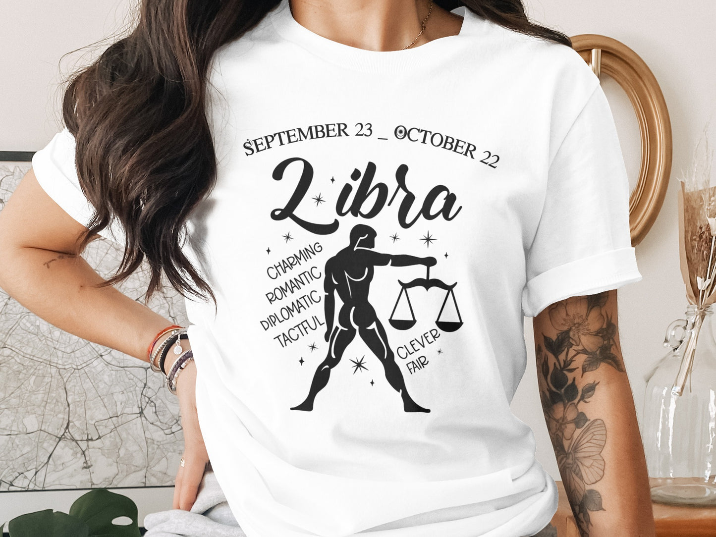 Libra Zodiac Sign Graphic Tee for Astrology Enthusiasts