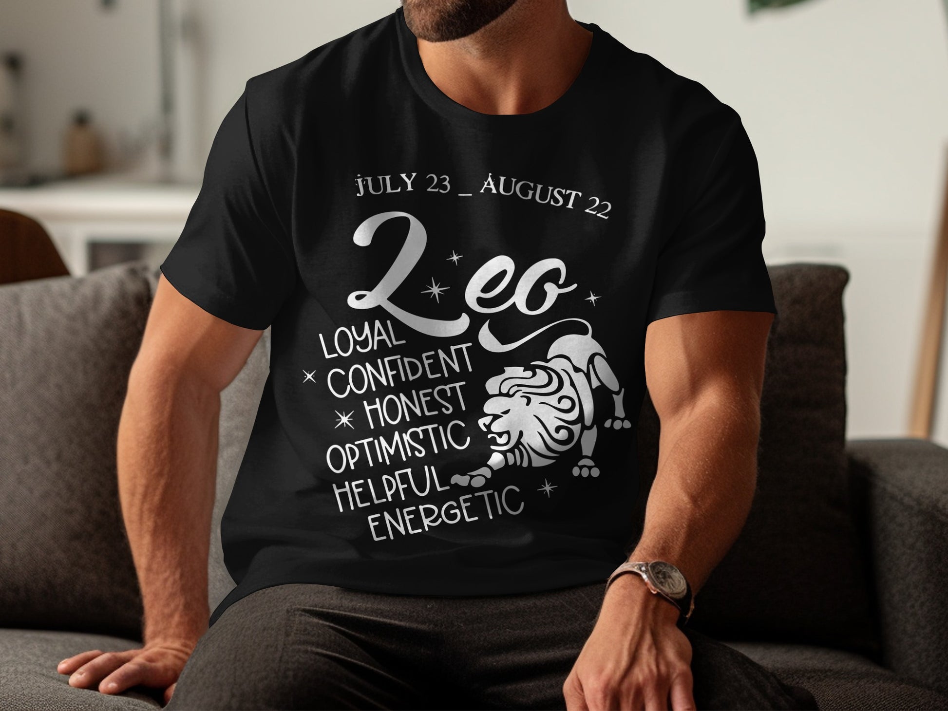 Leo Zodiac Sign Traits Graphic T-Shirt for Astrology Lovers