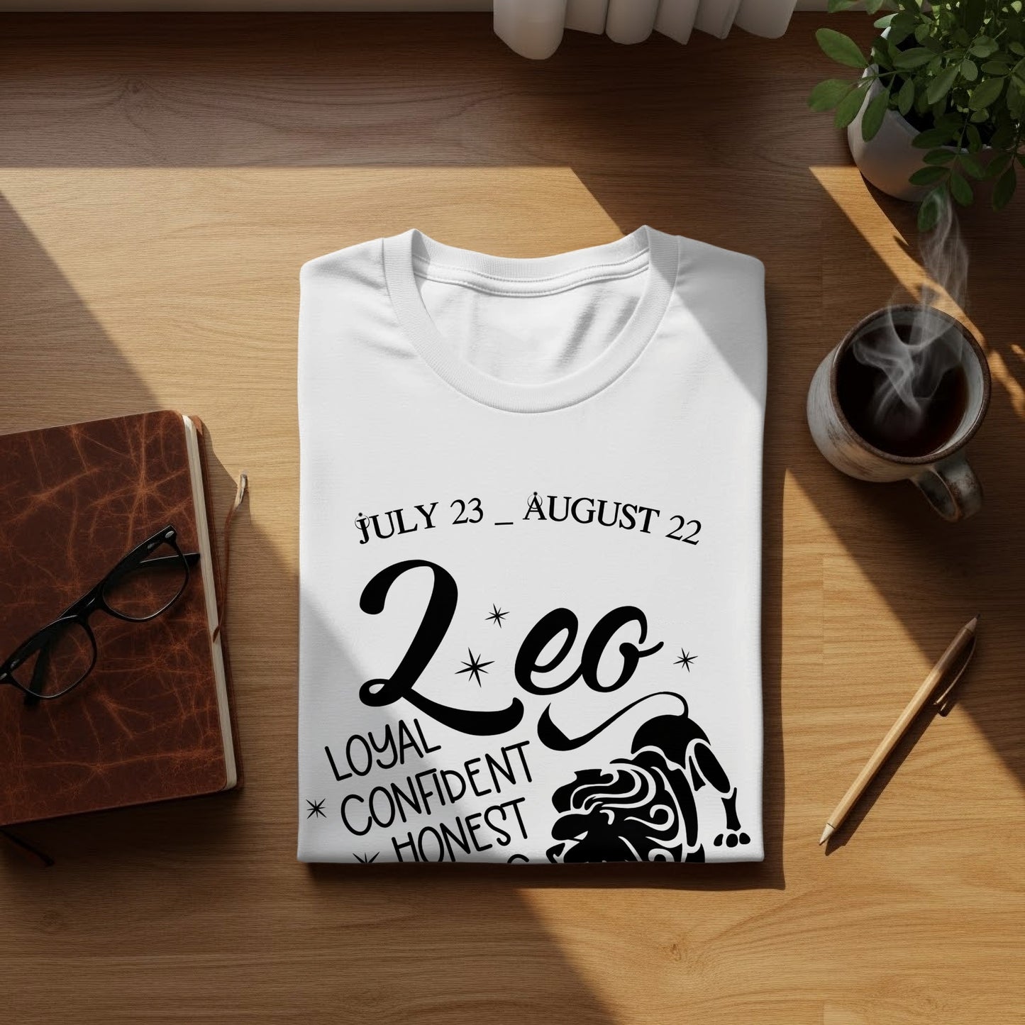 Leo Zodiac Sign T-Shirt Design Loyal Confident Honest
