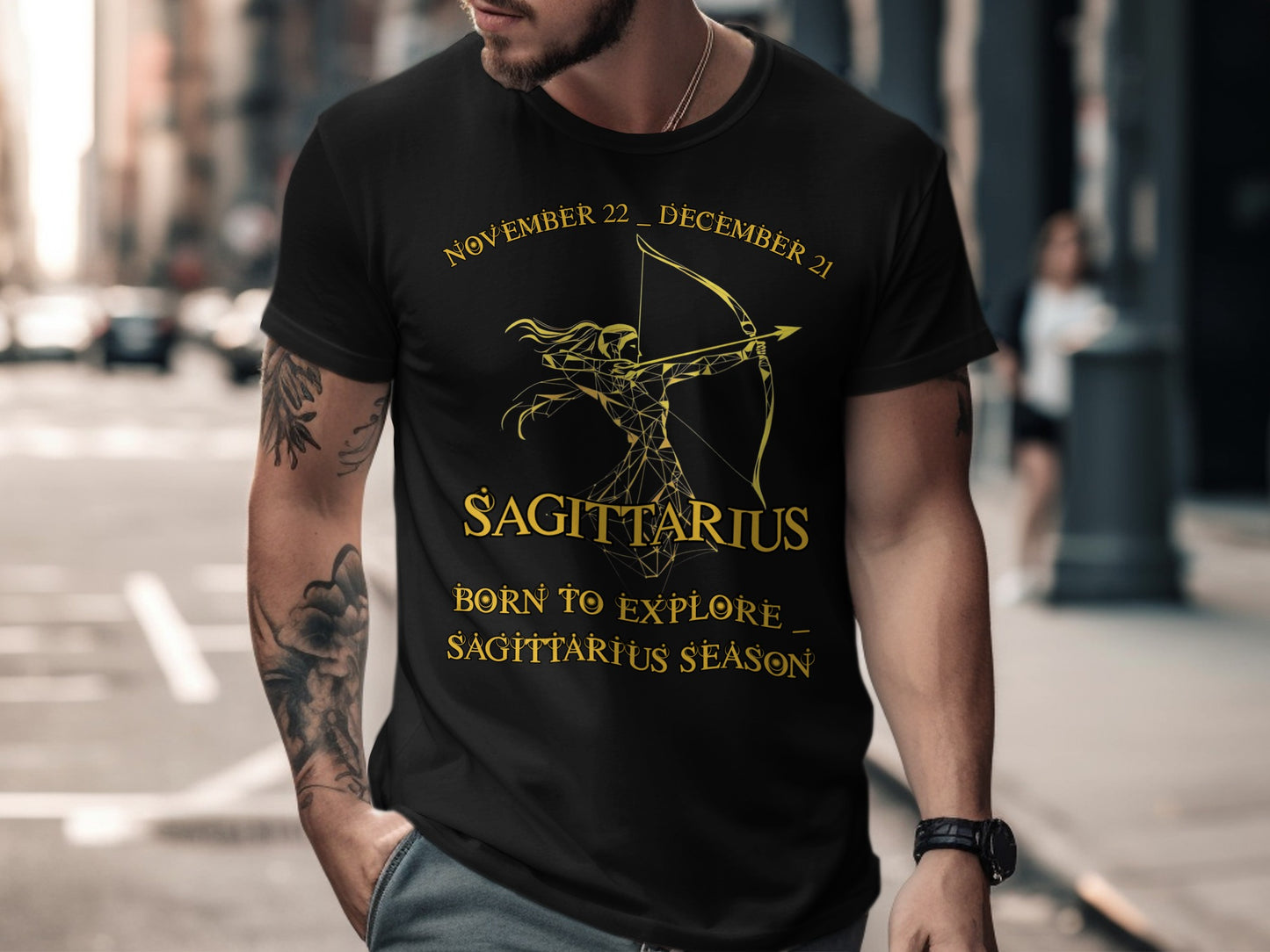 Sagittarius Born to Explore Zodiac Sign T-Shirt
