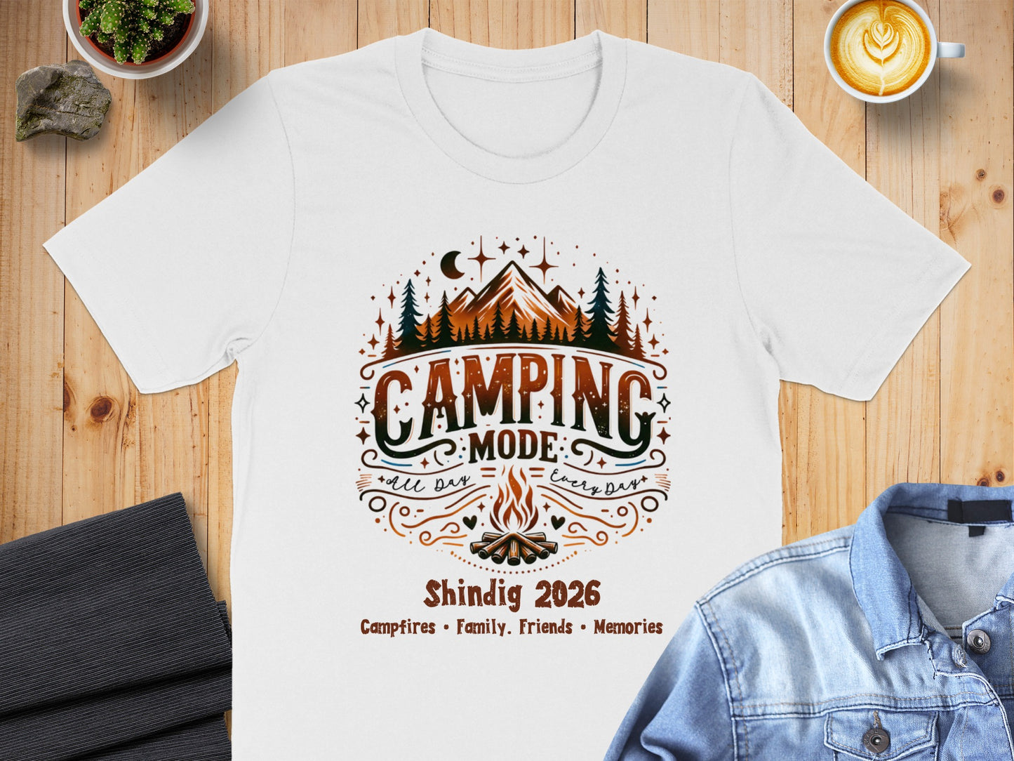 Camping Mode Shindig 2026 Campfires Memories T-Shirt