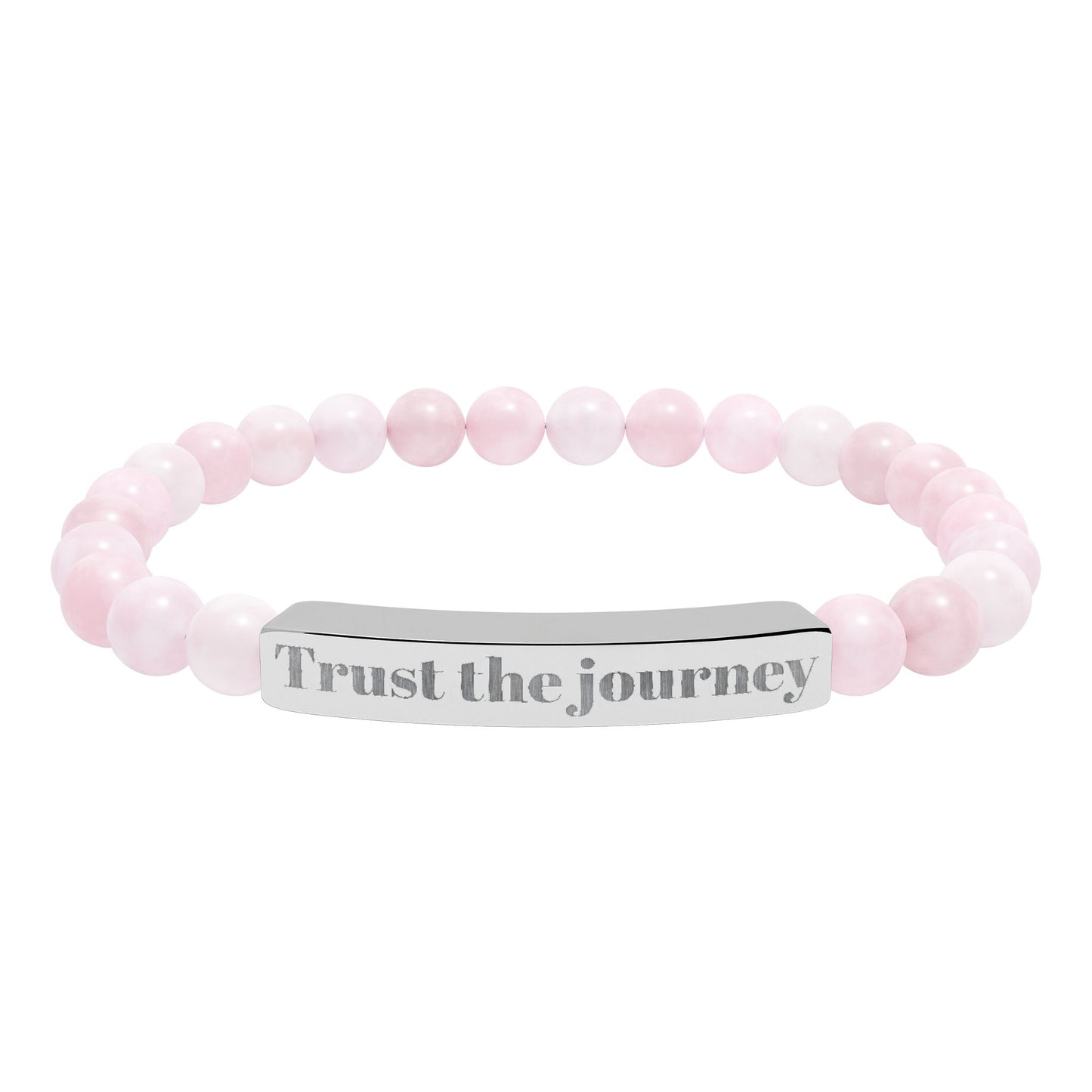 Engraved 'Trust the Journey' Natural Stone Stretch Bracelet